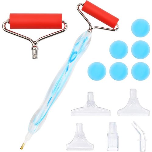 AYUHR-Ensemble de Stylo de Peinture à Diamant, Diamond Painting Stylo 5D Diamond Crayon Set, Accessoires Essentiels pour l'Art du Diamond Painting (Bleu)