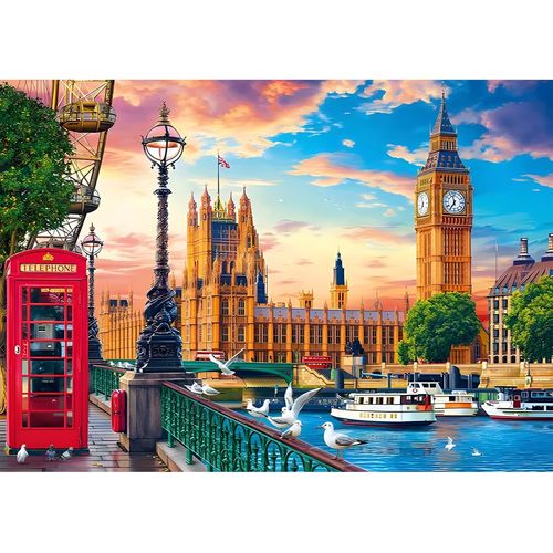 Ayuhr-Tour Elizabeth Diamond Painting 5d Peinture Diamant Adulte Complet Big Ben Diamond Art Painting Kit, Diy Broderie Diamant Strass Cristal Point De Croix Murale Décoration 30x40cm