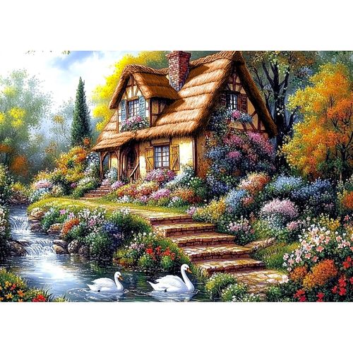Ayuhr-Paysage Diamond Painting 5d Complet, Peinture Diamant Adulte, Diamant Kits Belle Campagne, Diamant Strass Point De Croix Cristal Painting Pour Murale Décoration 40x30cm