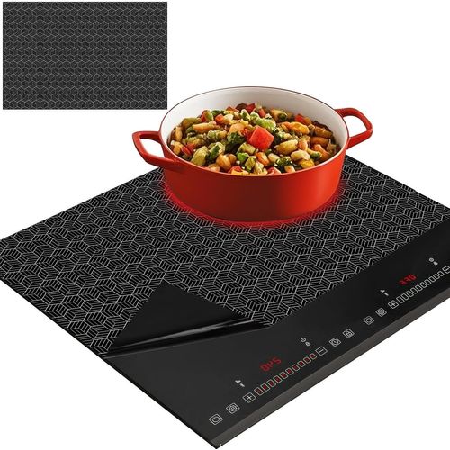 AYUHR-Tapis Protection Protecteur Induction, 78x52cm Protege Plaque Induction Silicone, Tapis Plaque Induction Anti Rayures Non Slip, Grand Tapis de Protection en Silicone pour Cuisinière à Induction