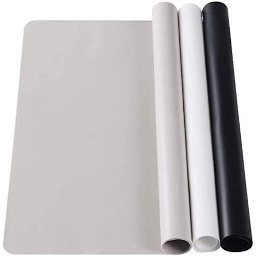 Ayuhr-Grand Tapis De Table En Silicone 30 X 40 Cm, Antidérapant, Résistant À La Chaleur, Anti-Adhésif, Réutilisable, Adapté À Un Usage Alimentaire (Gris, Noir Et Transparent, 40 X 30 Cm)