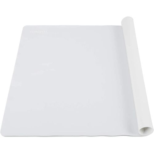 AYUHR-Grand tapis de cuisson en silicone, blanc, 50 x 40 cm, 1 pièce, rectangulaire, passe au lave-vaisselle, multi-usage, protecteur de table pour enfants