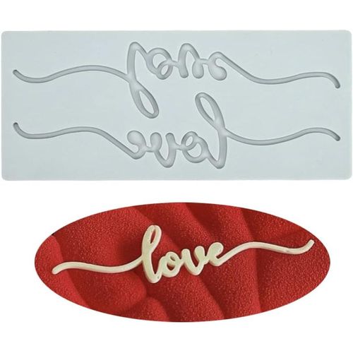 AYUHR-Gâteau Dentelle Moule, Silicone Dentelle Fondant Moules, Sucre Artisanat Impression Moule Gâteau Comestible Cuisine Moléculaire Décoration, 2 Trous AMOUR