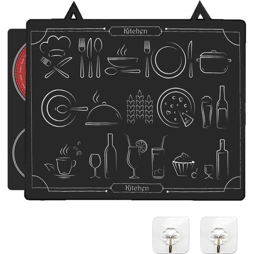 AYUHR-Protège Plaque Induction 62x53 cm, Caoutchouc naturel pliant Tapis de Protection Plaque Induction avec 2 Crochets, Couvre Plaque de Cuisson Silicone Anti-rayures, Résistant à la chaleur (02)