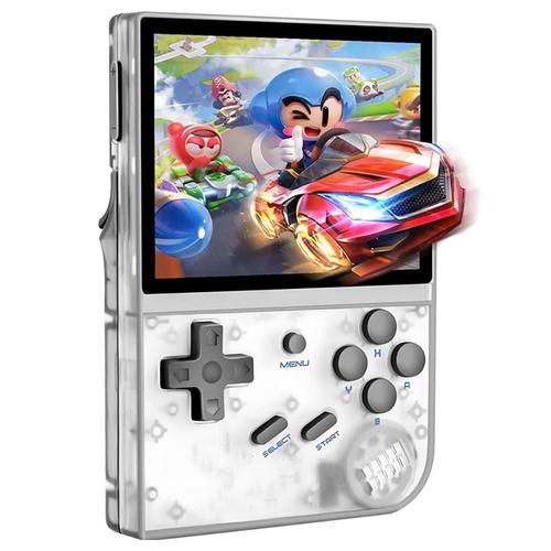 Anbernic Rg35xx Console De Jeu 64 Go 5000 Jeux - Blanc Transparent