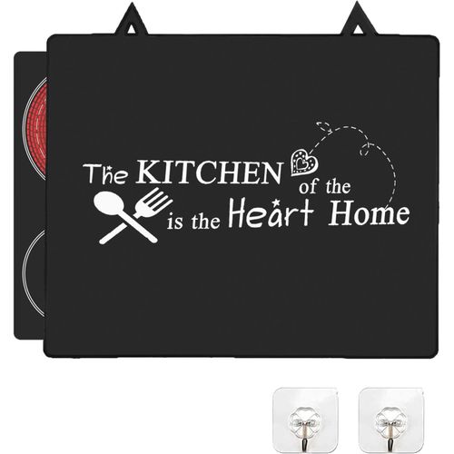 AYUHR-Protège Plaque Induction 62x53 cm, Caoutchouc naturel pliant Tapis de Protection Plaque Induction avec 2 Crochets, Couvre Plaque de Cuisson Silicone Anti-rayures, Résistant à la chaleur (01)