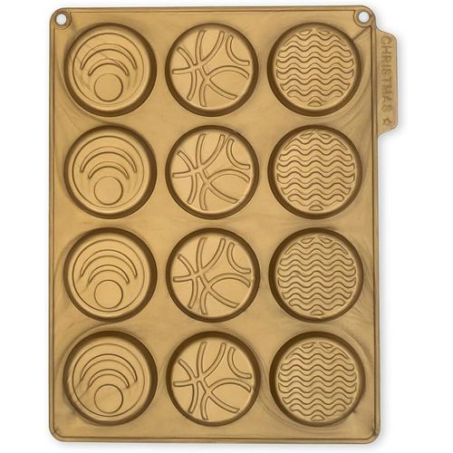 AYUHR-\u2022 Moule Silicone Mendiants Chocolat Décorés \u2022 100% Alimentaire \u2022 Sans BPA \u2022 Anti-Adhésif \u2022 12 Cavités Design Graphique \u2022 Four, Frigo, Congélateur \u2022 Températur