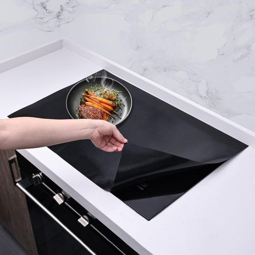 Ayuhr-Grand Tapis De Protection En Silicone Pour Plaque À Induction (Magnétique) - Protection Anti-Rayures Pour Cuisinière À Induction - Tapis En Silicone Multifonction (Noir_B, 52 X 78 Cm)