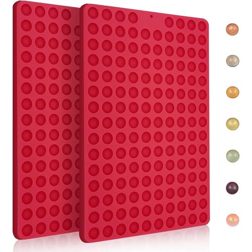 AYUHR-Moule Nourriture pour Chien, 2 Pièces Mini Petit Tapis de Cuisson en Silicone de Forme Ronde pour Léducation du Chien Friandises (29,4x19,8x1 CM 106 Cavités)