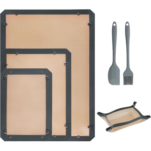 AYUHR-3 Tapis en Silicone Réutilisables 60CM/40CM/30CM, 7mm épais Papier Cuisson Antiadhésif pour Four et Micro-ondes, Sans BPA et Lavable au Lave-vaisselle pour Biscuits Pizza Pain, Nouveau Design