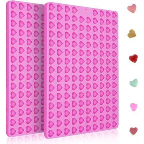 AYUHR-Moule Nourriture pour Chien, 2 Pièces Mini Petit Tapis de Cuisson en Silicone de c?ur pour Léducation du Chien Friandises (29,4x19,8x1 cm 148 Cavités)