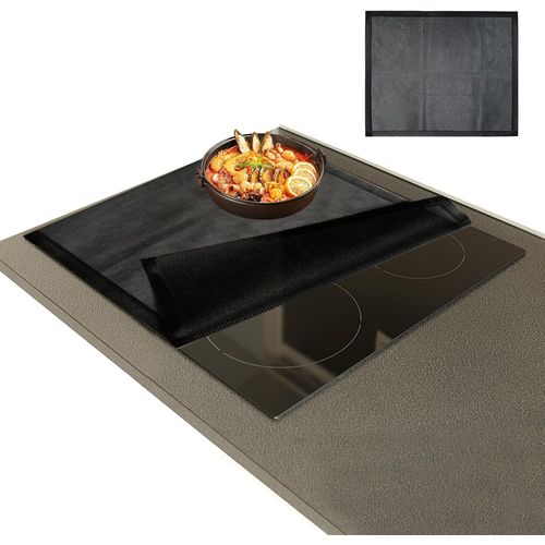 AYUHR-Tapis de protection pour plaque à induction 52 x 61 cm - Grand tapis de protection en silicone pour plaque à induction - Tapis de protection thermique pour cuisinière à induction¿maille noire¿