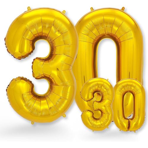 AYUHR-® Set de 2 Ballons Chiffre 1 Doré - Grand et Petit Ballon Hélium - Décoration Anniversaire 1 an Fille Garçon, Chiffre Anniversaire pour Baby Shower