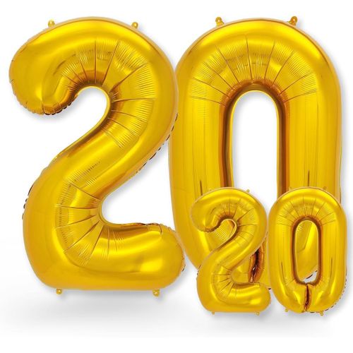 AYUHR-® Set de 2 Ballons Chiffre 7 Doré - Grand et Petit Ballon Hélium - Décoration Fête 7 Ans Garçon Fille, Chiffre Anniversaire, Ballon Géant