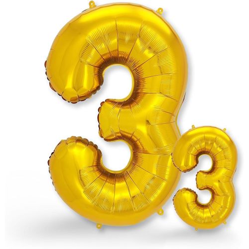 AYUHR-® Set de 2 Ballons Chiffre 4 Doré - Grand et Petit Ballon Hélium - Décoration Anniversaire 4 Ans Fille Garçon, Chiffre Anniversaire Géant, Fête 4 Ans