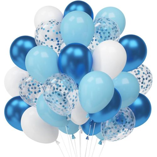 AYUHR-60 Pièces Ballons Roses et Blancs, 12 Pouces Métallisés, Or Rose Confettis, Hélium Rose Clair - Latex pour Filles Anniversaires Fêtes Prénatales Mariage