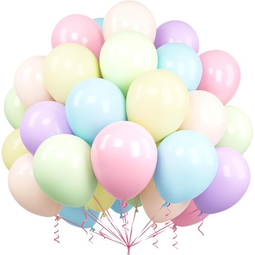 AYUHR-Ballons Verts et Blancs, 60 Pièces 12 Pouces Vert Confettis Latex Hélium Ballons avec Ruban pour Filles Garçons Enfant Fête Anniversaire Baby Shower Mariage Noël Tropical Baptême Décoration