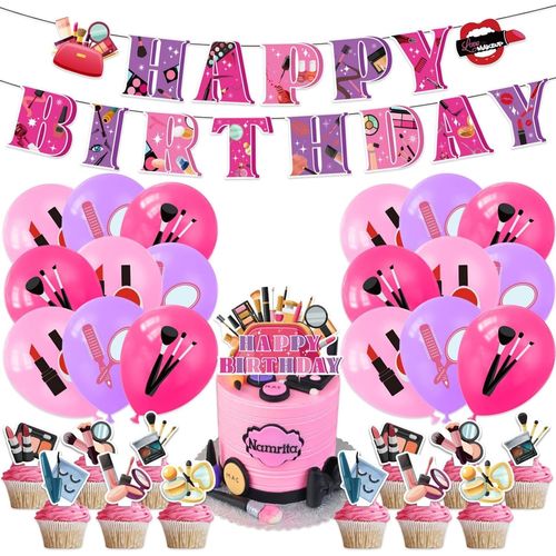 AYUHR-43 pièces ballons de décoration de fête d¿anniversaire en or rose,Decoration Anniversaire Femmes,Ballon Anniversaire Banderole