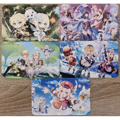 Lot De 5 Cartes Lomo Genshin Impact