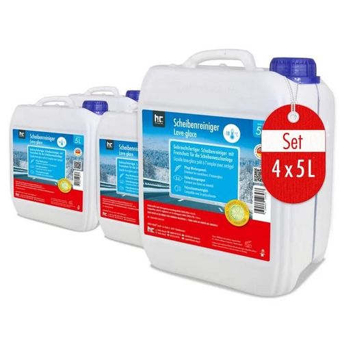 4x 5 L Liquide Lave-Glace Prêt À L'emploi Avec Antigel Jusqu'à -18°C En Bidon De 5 L