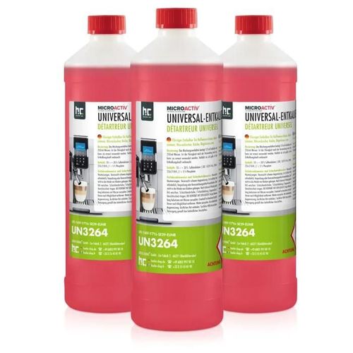 3x 1 L Détartrant universel Microactiv® avec indicateur de couleur en bouteille de 1 L