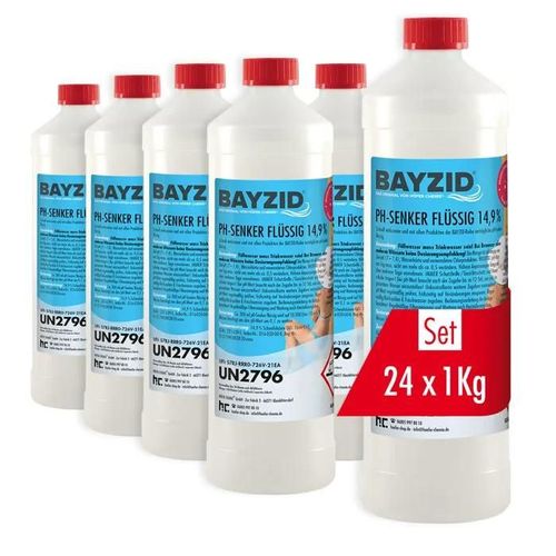 pH Moins Liquide 14,9%, 24 x 1 kg (24 kg), Bayzid® - Abaisseur de pH Rapide & Efficace