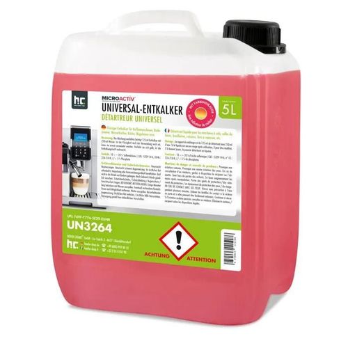 1x 5 L Détartrant universel Microactiv® avec indicateur de couleur pour machines à café entièrement automatiques en bidon de 5 L