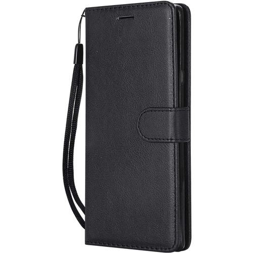 Ayu-Coque Pour Galaxy Note 9, Pu En Cuir Coque Portefeuille Étui Housse, Design Classique Tpu Coque Pour Samsung Galaxy Note 9 - Noir