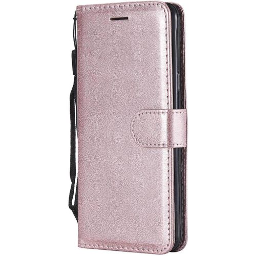 Ayu-Coque Pour Galaxy A5 2016, Pu En Cuir Coque Portefeuille Étui Housse, Design Classique Tpu Coque Pour Samsung Galaxy A5 2016 - Rose