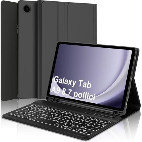 Clavier Samsung Galaxy Tab A 8.7" Avec Coque Et Clavier Rétro-Éclairé Bluetooth Noir