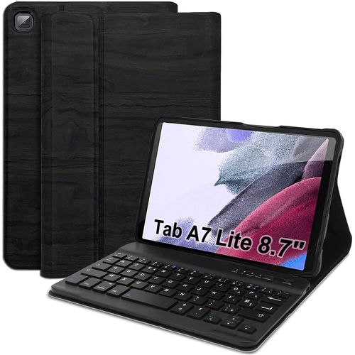 Clavier Coque Pour Samsung Galaxy Tab A7 Lite 8.7 Pouces 2021(Sm-T220/T225), Azerty Français Amovible Bluetooth Sans Fil Clavier Étui Housse Pour Samsung Tab A7 Lite 8,7"" (Tab A7 Lite)