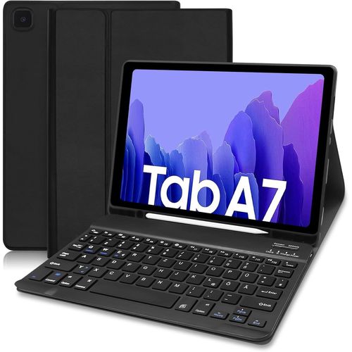 Étui De Clavier Pour Samsung Galaxy Tab A7 10,4"" 2022/2020 (Disposition Qwertz), Clavier Allemand Magnétique Amovible Avec Support Pour Stylo (Sm-T500/T505/T507), Noir