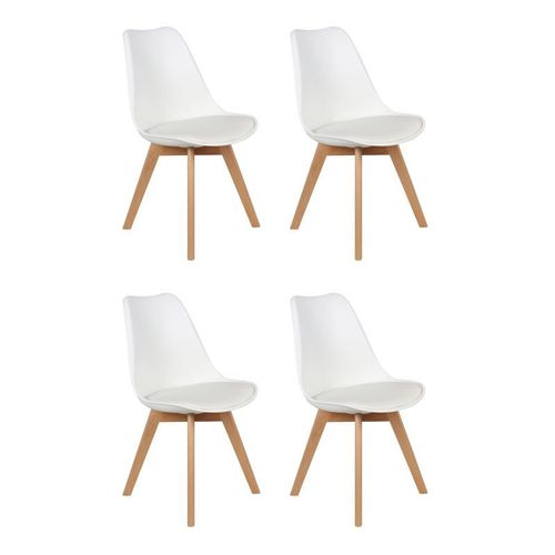 Paris Prix - Lot De 4 Chaises Scandinave "Coquil" 81cm Blanc