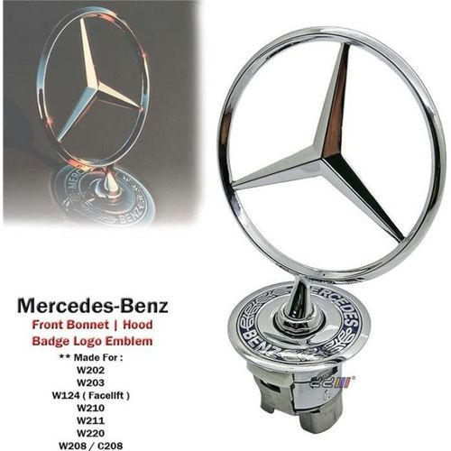 Logo Étoile Badge Hood, Fronde Voiture En Alliage De Zinc Ornement De Capot Emblème Chrome D'eagle Badge Logo 3d Pour Mercedes Benz