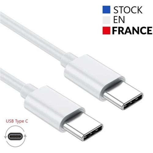 Câble USB Type C vers Type C - 1 Mètre pour Huawei Mate 20 Lite Charge Rapide - Câble de Recharge-Synchronisation Rapide