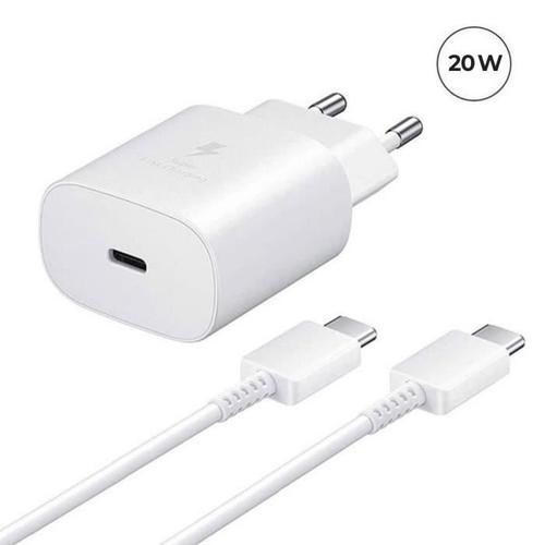 Chargeur Rapide 20w Usb-C + Câble Usb-C Vers Usb-C Pour Iphone 15 6.1" Blanc - Yuan Yuan