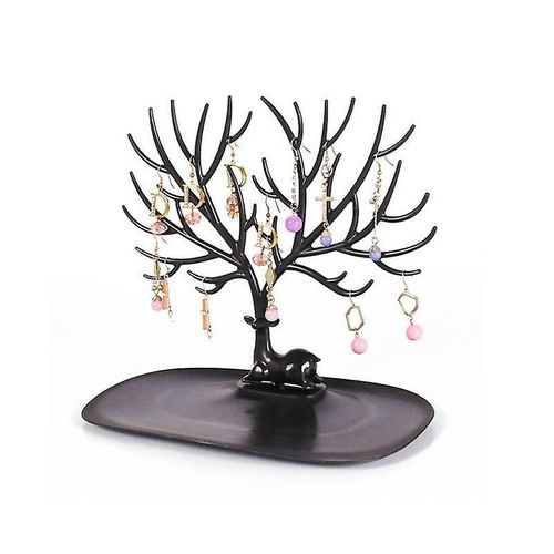 Support De Cerf ¿¿ Bijoux, Arbre ¿¿ Bijoux De D¿¿Coration En Bois De Cerf, Pour Colliers, Bracelets, Bagues, Boucles D'oreilles Noir