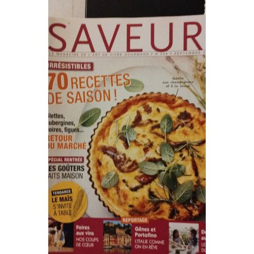 Revue Saveur Septembre 2018