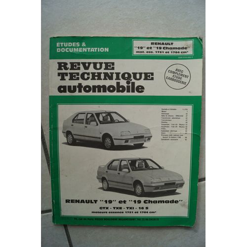 Revue Technique Automobile ( Rta ) Renault 19 Et 19 Chamade Essence