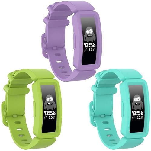 Compatible Avec Les Bracelets Fitbit Ace 2 Pour Enfants De 6 Ans Et Plus, Silicone