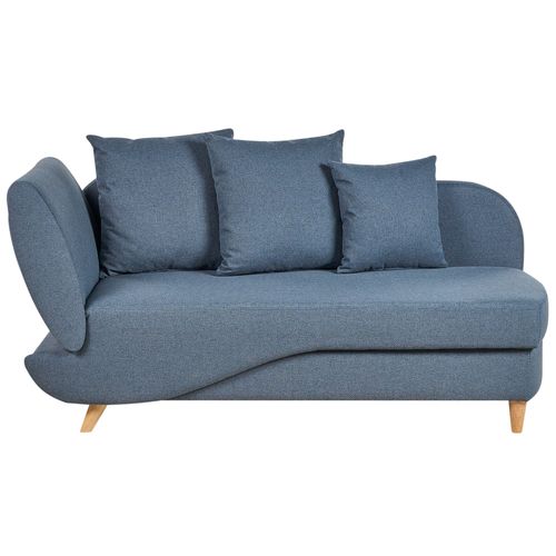 Chaise Longue Côté Gauche En Tissu Bleu Meri Ii
