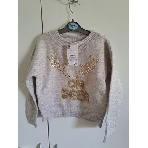 Pullover Fille De Noel Camaieu 4-5 Ans Neuf