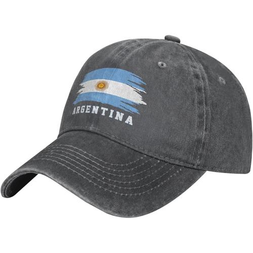 Casquette De Baseball Unisexe Pour Adultes, Au Charbon De Bois, Drapeau Argentin, Chapeau De Camionneur Classique En Coton Vintage Pour Papa