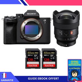 Sony A7 IV + FE 14mm f/1.8 GM + 2 SanDisk 128GB Extreme PRO UHS-II SDXC 300 MB/s + Ebook 'Devenez Un Super Photographe' - Hybride Sony