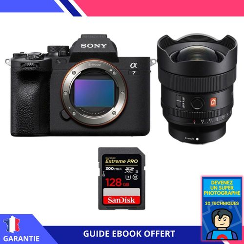 Sony A7 IV + FE 14mm f/1.8 GM + 1 SanDisk 128GB Extreme PRO UHS-II SDXC 300 MB/s + Ebook 'Devenez Un Super Photographe' - Hybride Sony