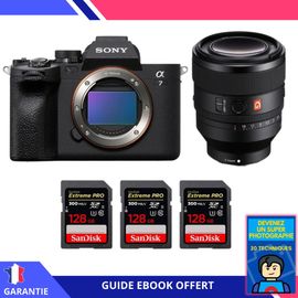Sony A7 IV + FE 50mm f/1.2 GM + 3 SanDisk 128GB Extreme PRO UHS-II SDXC 300 MB/s + Ebook 'Devenez Un Super Photographe' - Hybride Sony