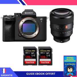 Sony A7 IV + FE 50mm f/1.2 GM + 2 SanDisk 128GB Extreme PRO UHS-II SDXC 300 MB/s + Ebook 'Devenez Un Super Photographe' - Hybride Sony