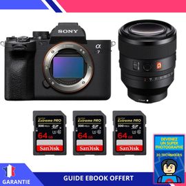 Sony A7 IV + FE 50mm f/1.2 GM + 3 SanDisk 64GB Extreme PRO UHS-II SDXC 300 MB/s + Ebook 'Devenez Un Super Photographe' - Hybride Sony