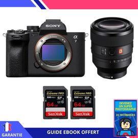 Sony A7 IV + FE 50mm f/1.2 GM + 2 SanDisk 64GB Extreme PRO UHS-II SDXC 300 MB/s + Ebook 'Devenez Un Super Photographe' - Hybride Sony