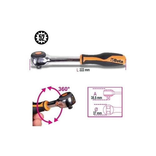 BETA Cliquet 3/8"" 52 dents manche tournant - 910/58 - 009100884